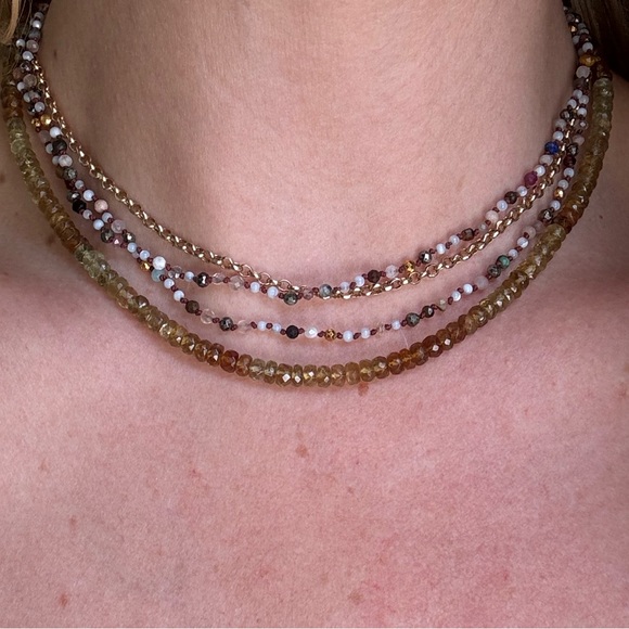 Handmade gradient gemstone green grossular garnet necklace - Picture 3 of 16